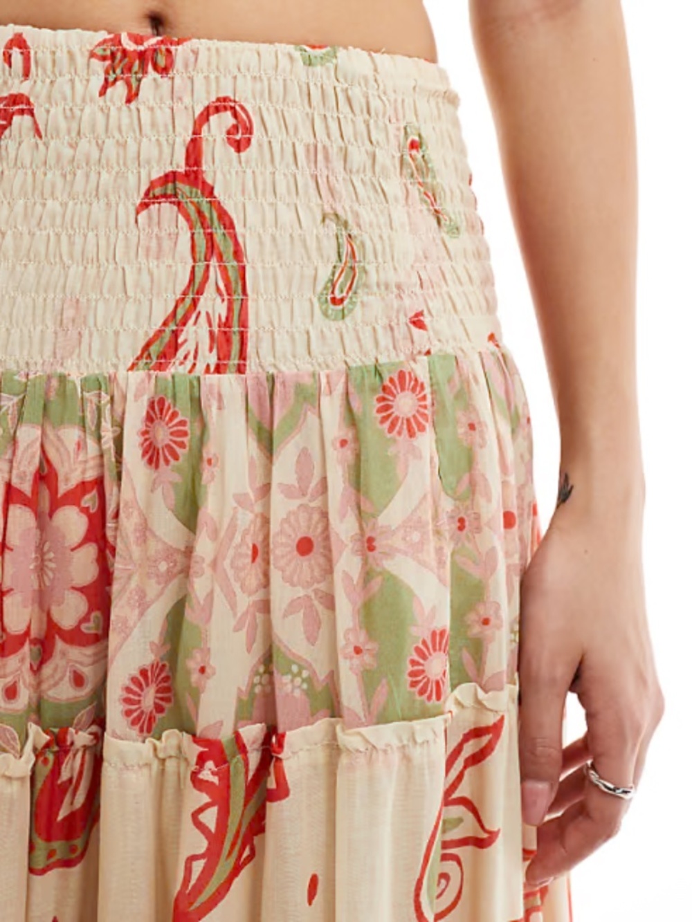 Free People super thrills paisley boho maxi skirt in multi - size small - NWT - Picture 2 of 7